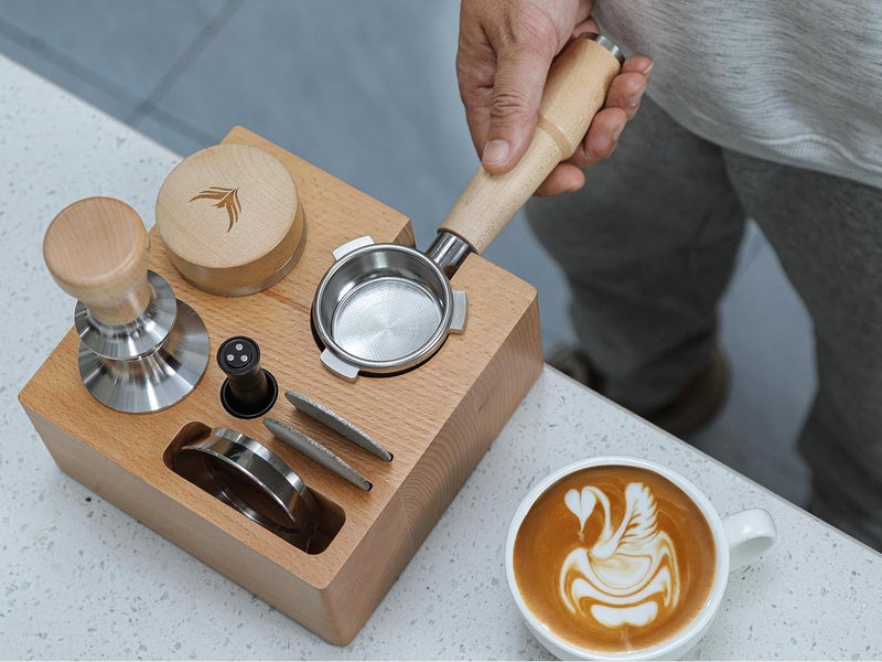 KNODOS Tamping Station 54mm for Breville Espresso Machine Accessories – Portafilter Holder with Tamper, Distributor, Dosing Funnel, WDT Tool & Puck Screen Slots - Image 2